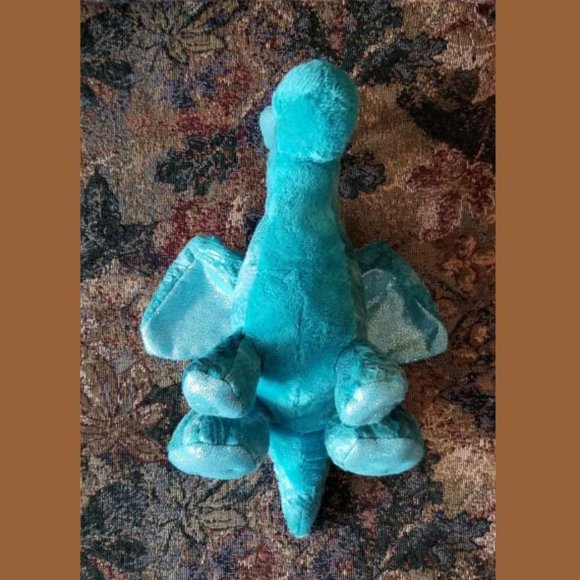 Green dragon with horns, M, soft toy, realistic looking collectible, by Gund - Picture 6 of 9